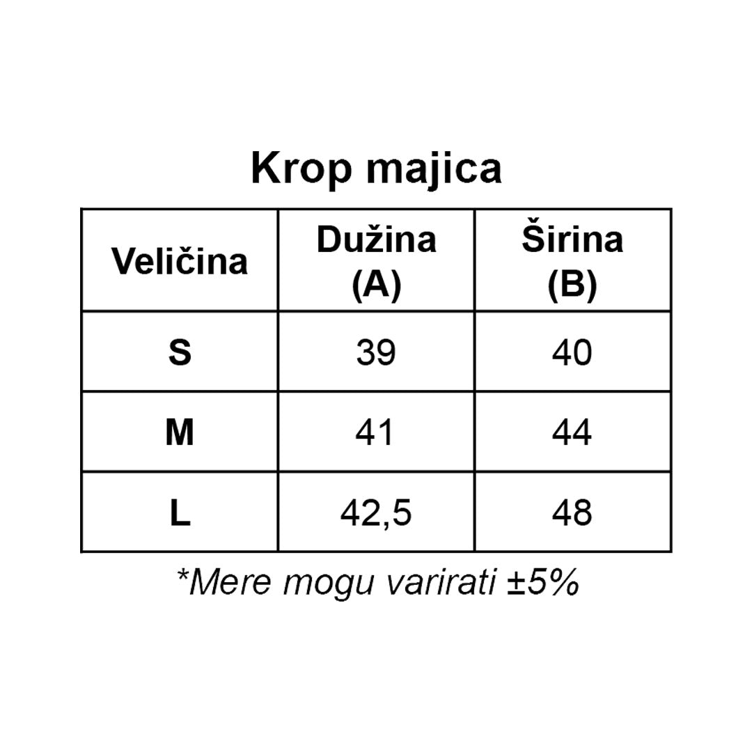 "Krila | Crno-bela krop majica